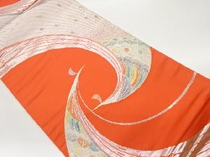 抽象鳥模様織出し袋帯